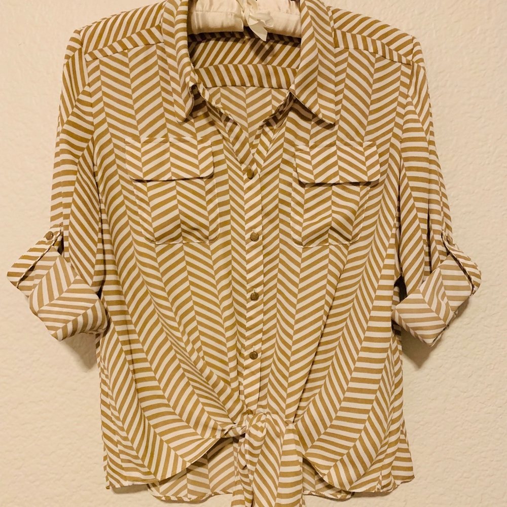 Sheer striped long sleeve